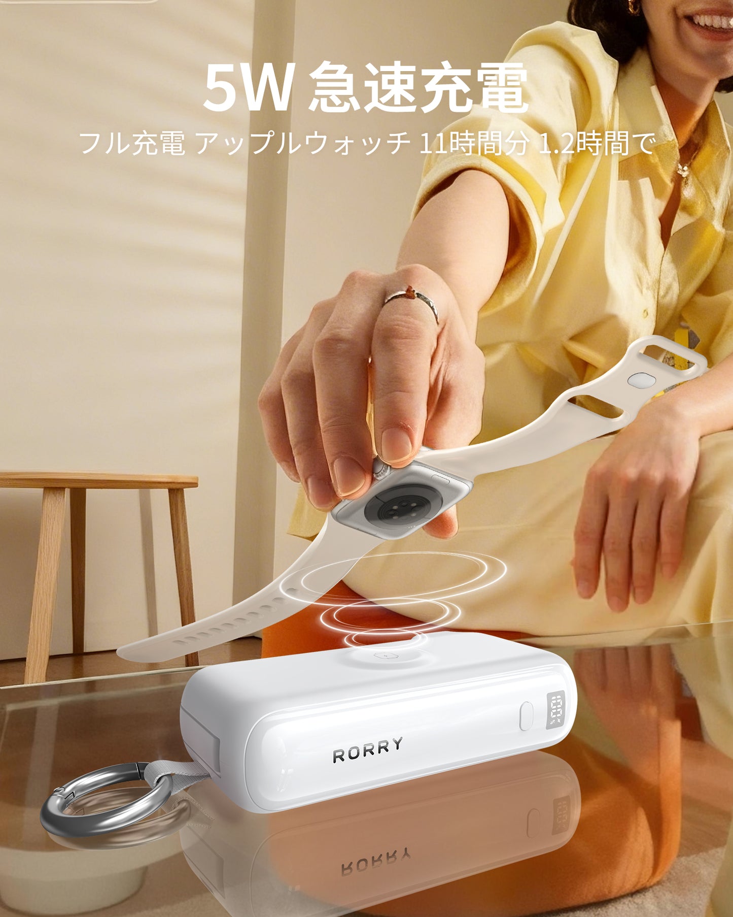 RORRY Flow CB4-10000mAh ポータブル充電器（ケーブル＆ACプラグ内蔵・40W急速充電）