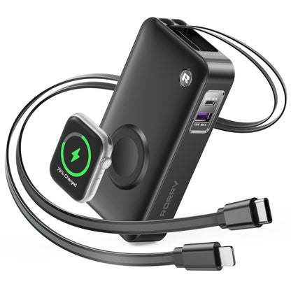 RORRY H1 10000mAh モバイルバッテリー（伸縮ケーブル内蔵・30W出力）