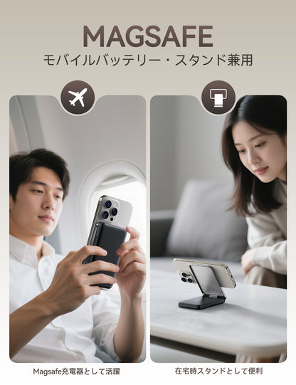 RORRY M8 Qi2 10000mAh 折りたたみ式モバイルバッテリー（MagSafe 15W対応）