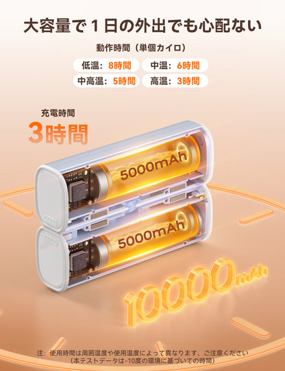 RORRY N1 充電式カイロ 10000mAh 2 個セット
