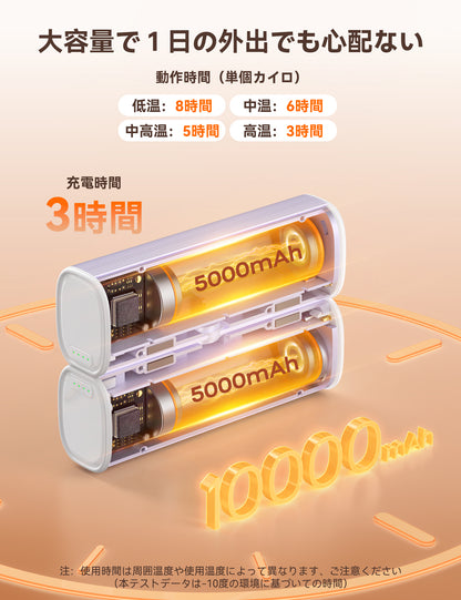 RORRY N1 充電式カイロ 10000mAh 2 個セット
