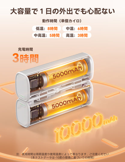 RORRY N1 充電式カイロ 10000mAh 2 個セット