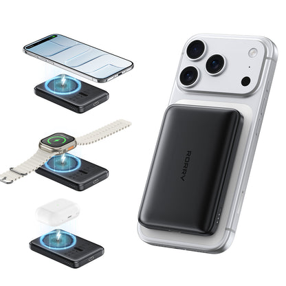 RORRY P2-5000mAh 2-in-1 MagSafeモバイルバッテリー