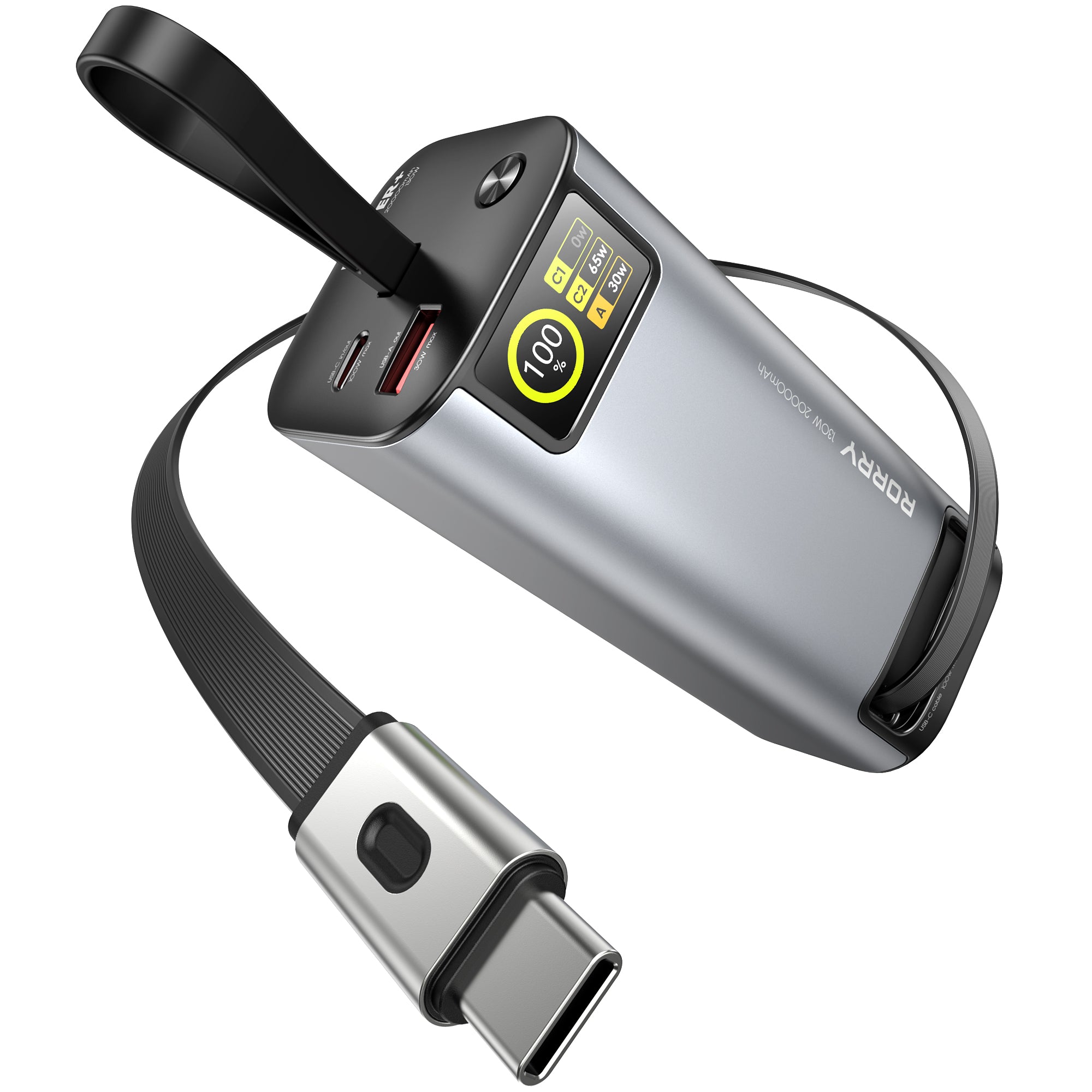 RORRY モバイルバッテリー 20000mAh 100W急速充電 アルミ合金 放熱強化