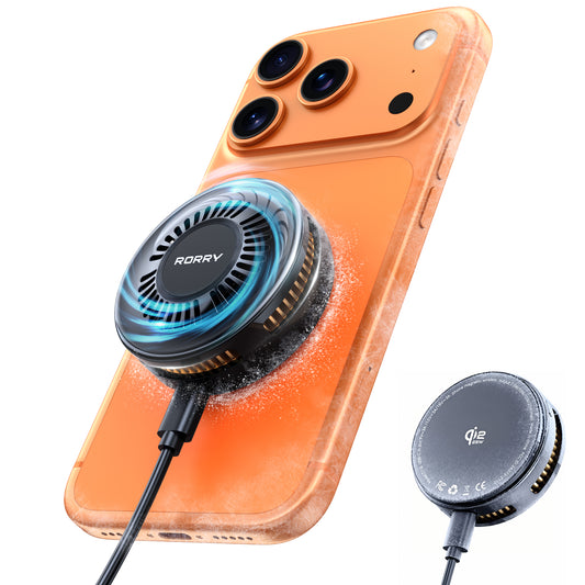 RORRY【Qi2 25W高速充電 キンキン冷却】 MagSafe ペルチェ素子&高回転冷却ファン付き ワイヤレス充電器